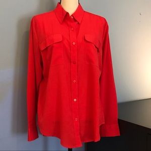 Apt. 9 Button Up Shirt in a Poppy Red